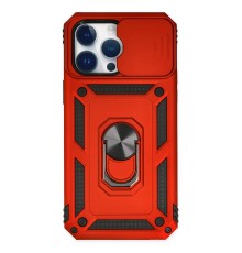 iPhone 14 Pro Kılıf Pars Lens Yüzüklü Silikon - Kırmızı