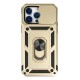 iPhone 14 Pro Kılıf Pars Lens Yüzüklü Silikon - Gold