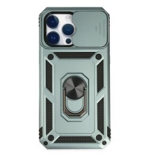 iPhone 14 Pro Kılıf Pars Lens Yüzüklü Silikon - Yeşil