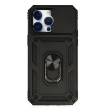iPhone 14 Pro Max Kılıf Pars Lens Yüzüklü Silikon - Siyah