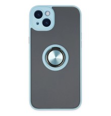 iPhone 14 Kılıf Montreal Yüzüklü Silikon Kapak - Buz Mavi