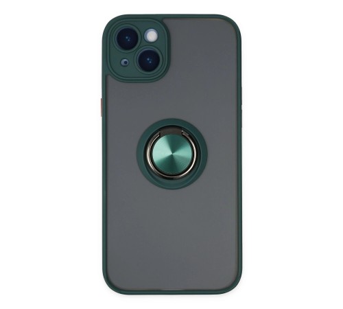iPhone 14 Kılıf Montreal Yüzüklü Silikon Kapak - Yeşil iPhone 14 Kılıf Montreal Yüzüklü Silikon Kapak - Yeşil