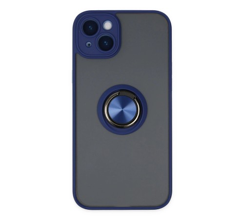 iPhone 14 Kılıf Montreal Yüzüklü Silikon Kapak - Lacivert iPhone 14 Kılıf Montreal Yüzüklü Silikon Kapak - Lacivert