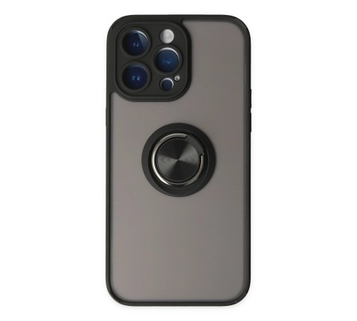 iPhone 14 Pro Kılıf Montreal Yüzüklü Silikon Kapak - Siyah iPhone 14 Pro Kılıf Montreal Yüzüklü Silikon Kapak - Siyah