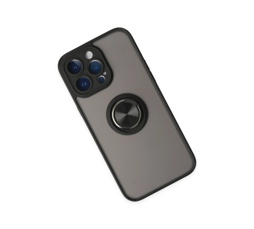iPhone 14 Pro Kılıf Montreal Yüzüklü Silikon Kapak - Siyah iPhone 14 Pro Kılıf Montreal Yüzüklü Silikon Kapak - Siyah