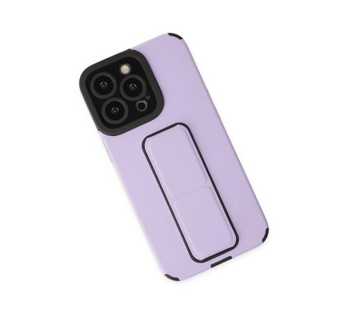 iPhone 14 Pro Max Kılıf Mega Standlı Silikon - Lila