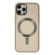 iPhone 12 Pro Max Kılıf Coco Deri Magneticsafe Silikon - Krem