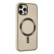 iPhone 12 Pro Max Kılıf Coco Deri Magneticsafe Silikon - Krem