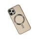 iPhone 12 Pro Max Kılıf Coco Deri Magneticsafe Silikon - Krem
