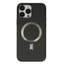 iPhone 13 Pro Max Kılıf Coco Deri Magneticsafe Silikon - Siyah