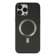 iPhone 13 Pro Max Kılıf Coco Deri Magneticsafe Silikon - Siyah