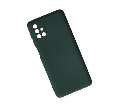 Samsung Galaxy M51 Kılıf Nano içi Kadife Silikon - Koyu Yeşil
