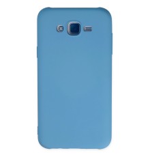 Samsung Galaxy J7 Kılıf Nano içi Kadife Silikon - Mavi