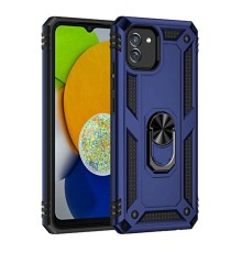 Samsung Galaxy A03 Kılıf Sofya Yüzüklü Silikon Kapak - Lacivert