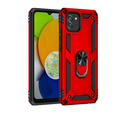 Samsung Galaxy A03 Kılıf Sofya Yüzüklü Silikon Kapak - Kırmızı Samsung Galaxy A03 Kılıf Sofya Yüzüklü Silikon Kapak - Kırmızı