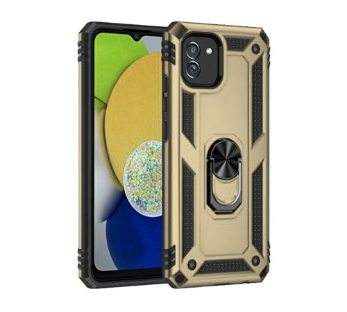 Samsung Galaxy A03 Kılıf Sofya Yüzüklü Silikon Kapak - Gold Samsung Galaxy A03 Kılıf Sofya Yüzüklü Silikon Kapak - Gold