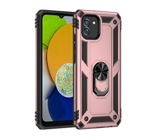 Samsung Galaxy A03 Kılıf Sofya Yüzüklü Silikon Kapak - Rose Samsung Galaxy A03 Kılıf Sofya Yüzüklü Silikon Kapak - Rose