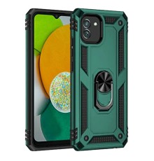 Samsung Galaxy A03 Kılıf Sofya Yüzüklü Silikon Kapak - Yeşil