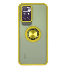 Xiaomi Redmi 10 2022 Kılıf Montreal Yüzüklü Silikon Kapak - Sarı