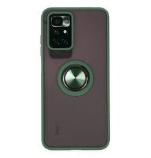 Xiaomi Redmi 10 2022 Kılıf Montreal Yüzüklü Silikon Kapak - Yeşil