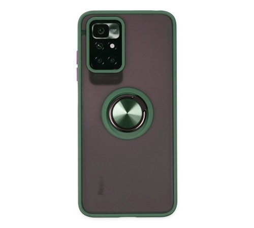 Xiaomi Redmi 10 2022 Kılıf Montreal Yüzüklü Silikon Kapak - Yeşil Xiaomi Redmi 10 2022 Kılıf Montreal Yüzüklü Silikon Kapak - Yeşil