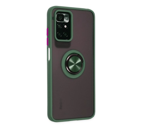 Xiaomi Redmi 10 2022 Kılıf Montreal Yüzüklü Silikon Kapak - Yeşil Xiaomi Redmi 10 2022 Kılıf Montreal Yüzüklü Silikon Kapak - Yeşil