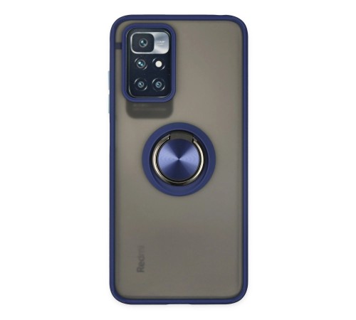 Xiaomi Redmi 10 2022 Kılıf Montreal Yüzüklü Silikon Kapak - Lacivert Xiaomi Redmi 10 2022 Kılıf Montreal Yüzüklü Silikon Kapak - Lacivert