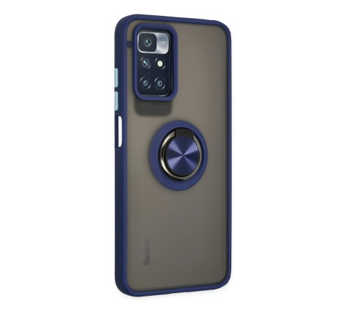 Xiaomi Redmi 10 2022 Kılıf Montreal Yüzüklü Silikon Kapak - Lacivert Xiaomi Redmi 10 2022 Kılıf Montreal Yüzüklü Silikon Kapak - Lacivert