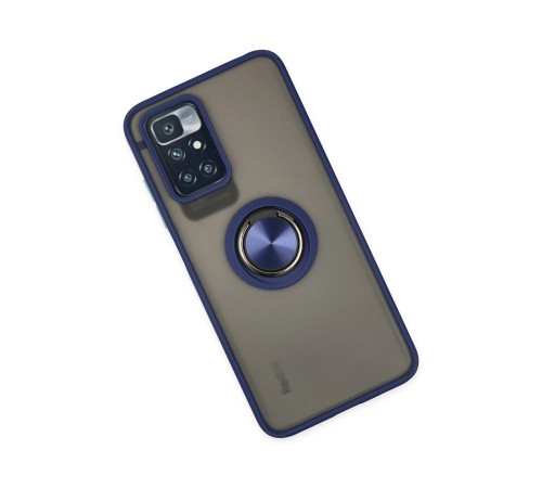 Xiaomi Redmi 10 2022 Kılıf Montreal Yüzüklü Silikon Kapak - Lacivert Xiaomi Redmi 10 2022 Kılıf Montreal Yüzüklü Silikon Kapak - Lacivert