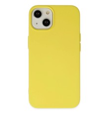 iPhone 14 Kılıf Nano içi Kadife Silikon - Sarı