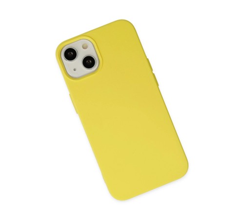 iPhone 14 Kılıf Nano içi Kadife Silikon - Sarı iPhone 14 Kılıf Nano içi Kadife Silikon - Sarı