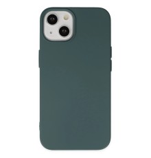iPhone 14 Kılıf Nano içi Kadife Silikon - Koyu Yeşil