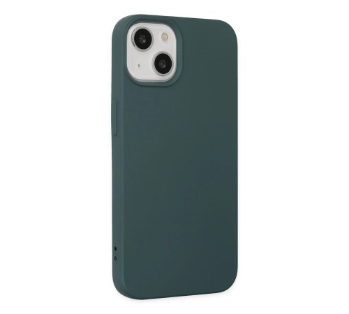 iPhone 14 Kılıf Nano içi Kadife Silikon - Koyu Yeşil iPhone 14 Kılıf Nano içi Kadife Silikon - Koyu Yeşil