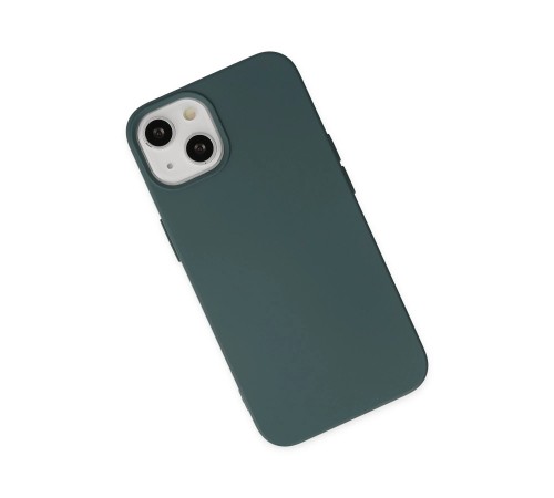 iPhone 14 Kılıf Nano içi Kadife Silikon - Koyu Yeşil iPhone 14 Kılıf Nano içi Kadife Silikon - Koyu Yeşil