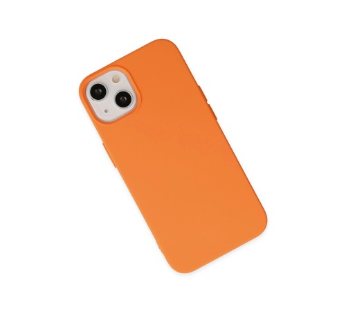 iPhone 14 Plus Kılıf Nano içi Kadife Silikon - Turuncu iPhone 14 Plus Kılıf Nano içi Kadife Silikon - Turuncu
