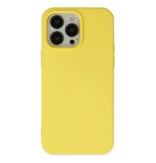 iPhone 14 Pro Kılıf Nano içi Kadife Silikon - Sarı