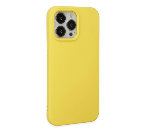 iPhone 14 Pro Kılıf Nano içi Kadife Silikon - Sarı iPhone 14 Pro Kılıf Nano içi Kadife Silikon - Sarı