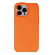 iPhone 14 Pro Kılıf Nano içi Kadife Silikon - Turuncu