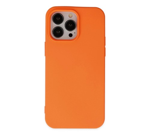 iPhone 14 Pro Kılıf Nano içi Kadife Silikon - Turuncu