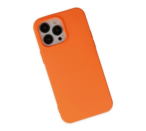 iPhone 14 Pro Kılıf Nano içi Kadife Silikon - Turuncu