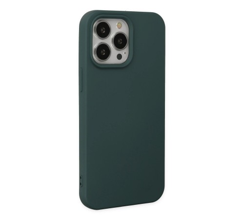 iPhone 14 Pro Kılıf Nano içi Kadife Silikon - Koyu Yeşil iPhone 14 Pro Kılıf Nano içi Kadife Silikon - Koyu Yeşil