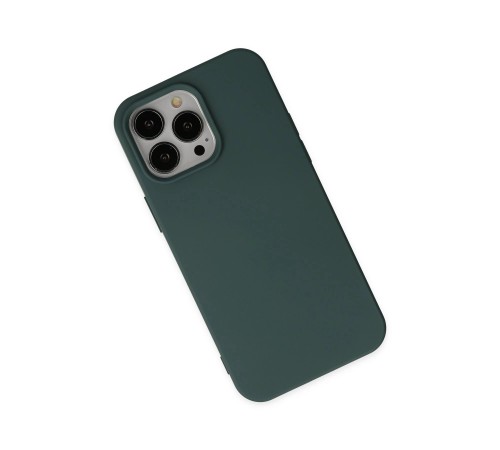 iPhone 14 Pro Kılıf Nano içi Kadife Silikon - Koyu Yeşil iPhone 14 Pro Kılıf Nano içi Kadife Silikon - Koyu Yeşil