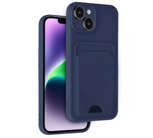 iPhone 14 Kılıf Kelvin Kartvizitli Silikon - Lacivert iPhone 14 Kılıf Kelvin Kartvizitli Silikon - Lacivert
