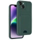 iPhone 14 Kılıf Kelvin Kartvizitli Silikon - Koyu Yeşil