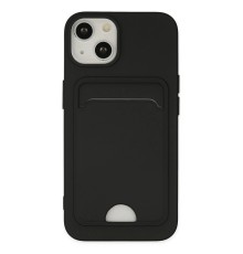 iPhone 14 Plus Kılıf Kelvin Kartvizitli Silikon - Siyah