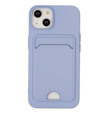 iPhone 14 Plus Kılıf Kelvin Kartvizitli Silikon - Lila