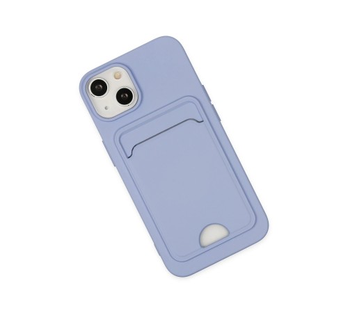 iPhone 14 Plus Kılıf Kelvin Kartvizitli Silikon - Lila iPhone 14 Plus Kılıf Kelvin Kartvizitli Silikon - Lila
