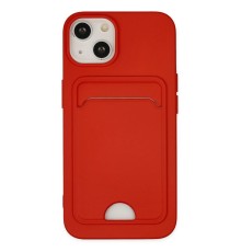 iPhone 14 Plus Kılıf Kelvin Kartvizitli Silikon - Kırmızı