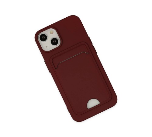 iPhone 14 Plus Kılıf Kelvin Kartvizitli Silikon - Bordo iPhone 14 Plus Kılıf Kelvin Kartvizitli Silikon - Bordo