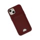 iPhone 14 Plus Kılıf Kelvin Kartvizitli Silikon - Bordo